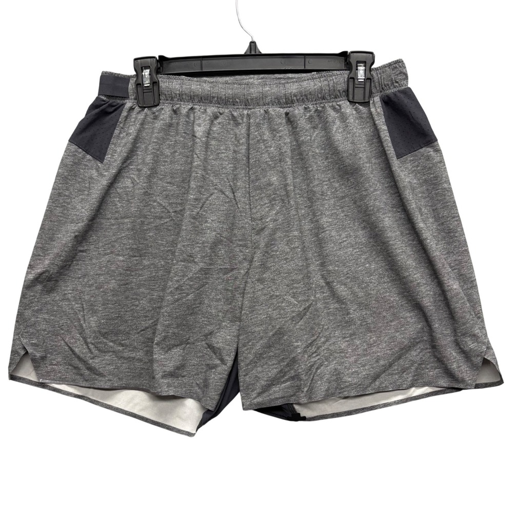 Lululemon Surge Shorts Mens Large 6" Lined Heathered Grey Active Training Gym